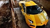 pic for Yellow Lamborghini Aventador 